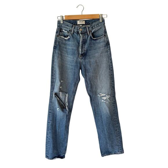Agolde 90's Pinch Waist High Rise Jeans Organic Cotton Womens 24 Light Capsule - Picture 2 of 15